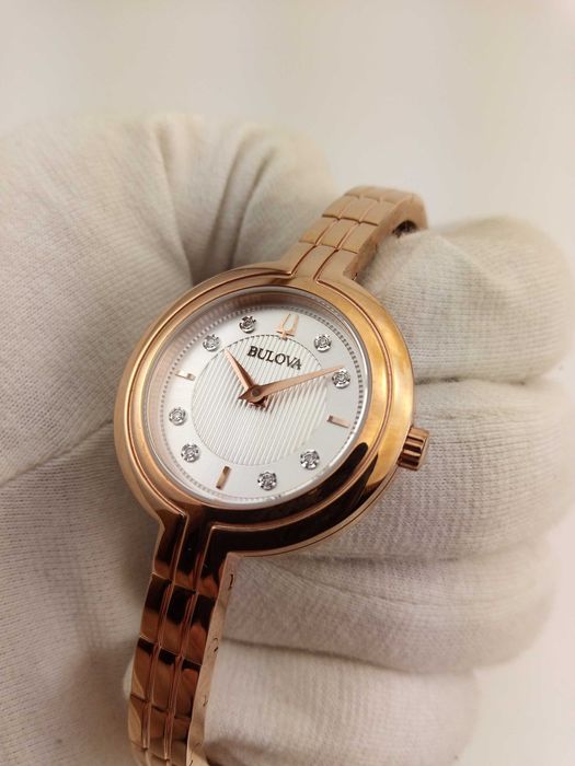 Женские часы 8 бриллиантов - Bulova Rhapsody 97P145 утонченный подарок