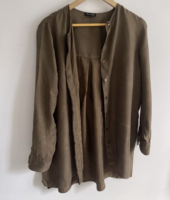 Шовковиста подовжена блуза-туніка massimo dutti (розмір m / eur 40)