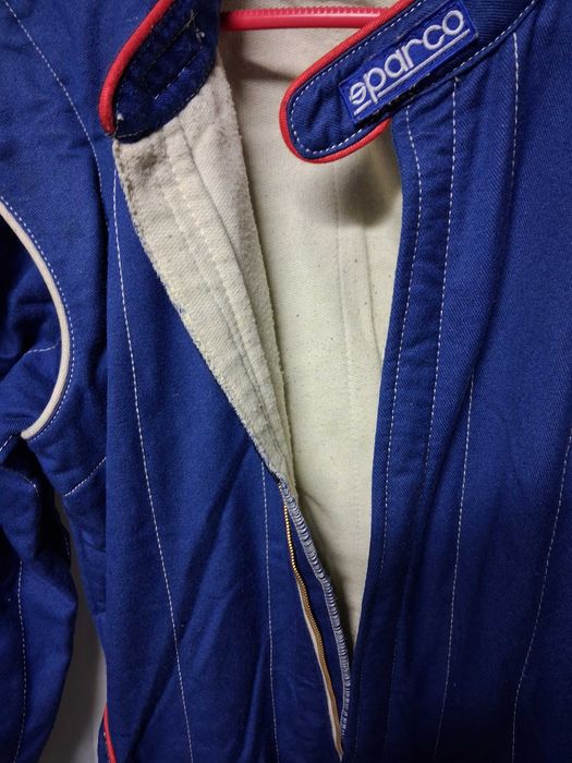 Fato de Competição Sparco Vintage – Azul/Vermelho (Karting/Rali]