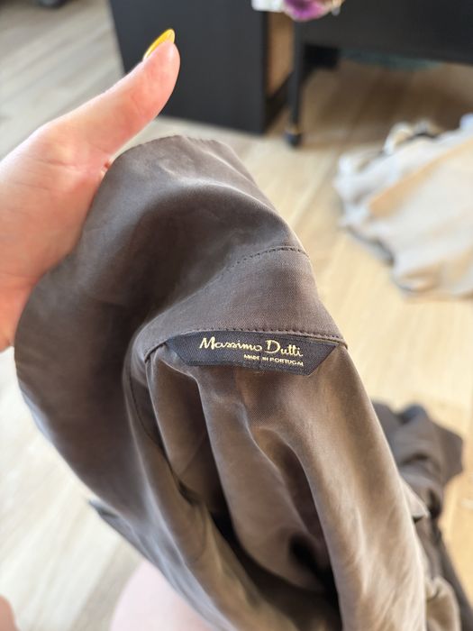 Massimo Dutti 42 czekoladowy kombinezon kaszmir cupra miekki