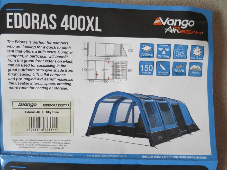 Namiot 4-osobowy z pompowanym stelażem