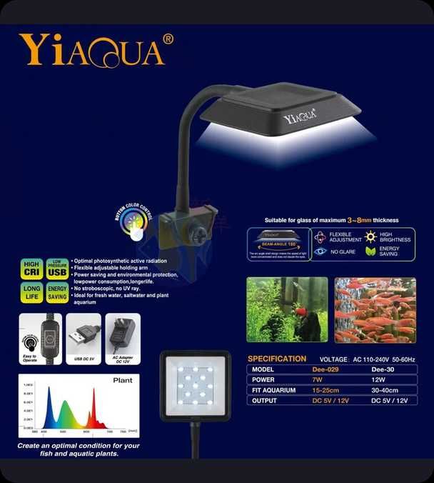 Luz para aquário Clip On Led DEE-030 NOVO