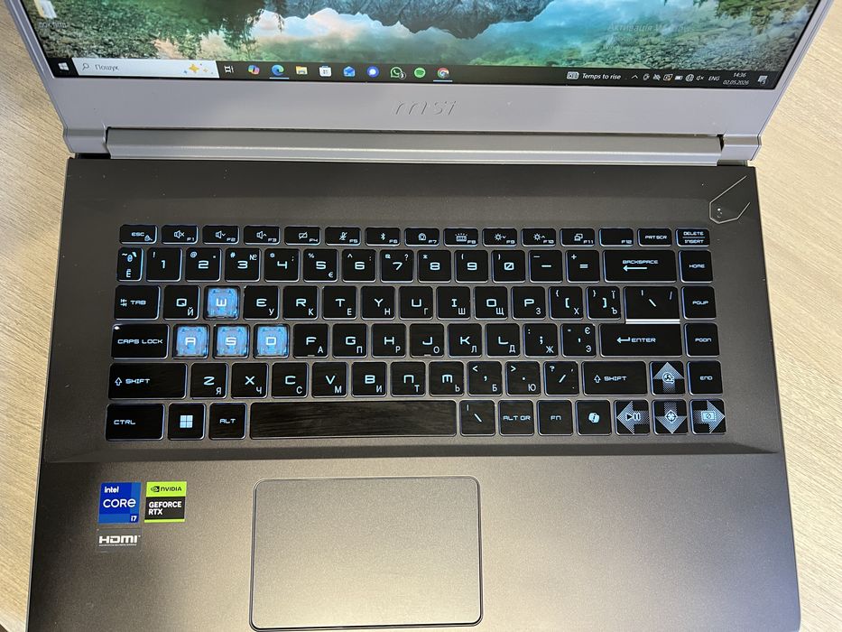 Ігровий ноутбук MSI i7‑12650H / RTX 3060 / 16GB / 144Hz