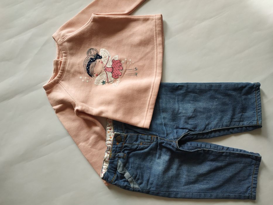 spodnie i bluza r.68 Mayoral jeansy dziewczęce Early Days