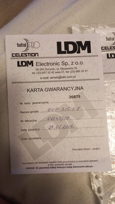 LDM GVP 315 S8 głośniki pasywne