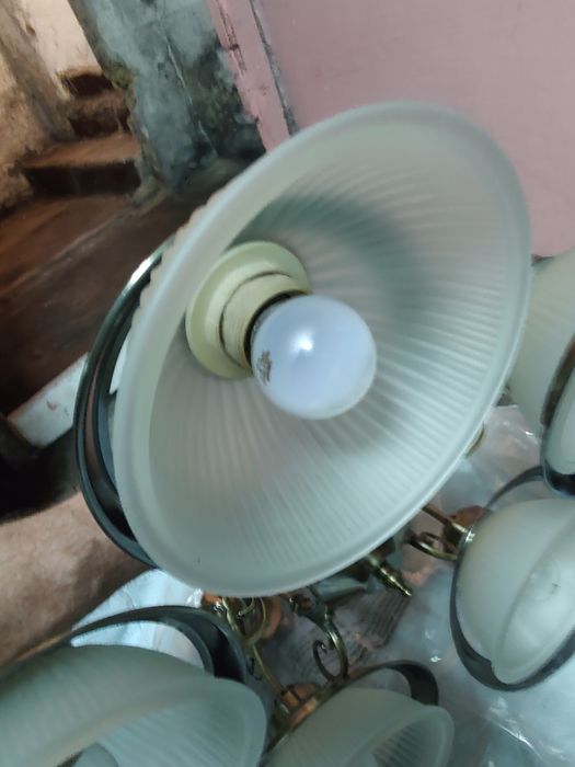 Żyrandol retro zwis pięcioramienny