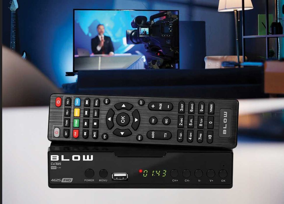 Tuner TV Naziemnej DVB-T2 H.265 HEVC – Dekoder Full HD z Pilotem i USB
