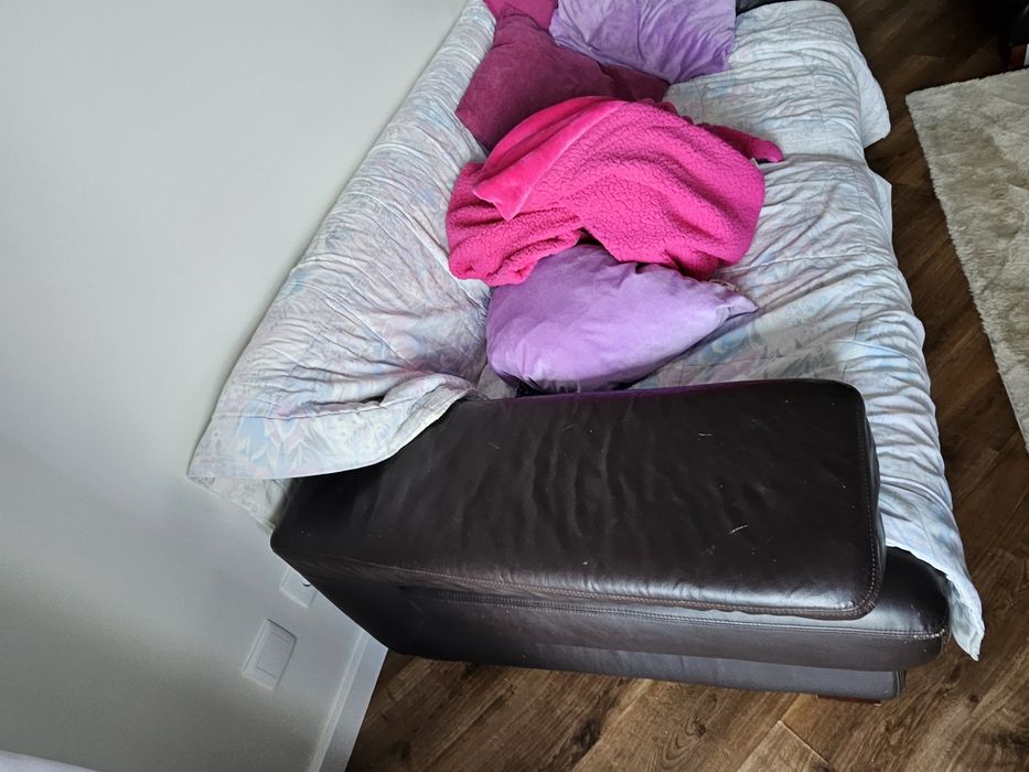 Sofas de pele com apoio