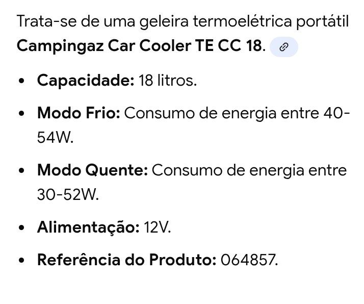 Geleira campingaz auto