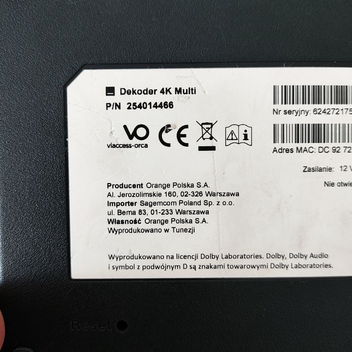 tv box Orange 4K Multi - AndroidTV 12,3GB RAM, AV1