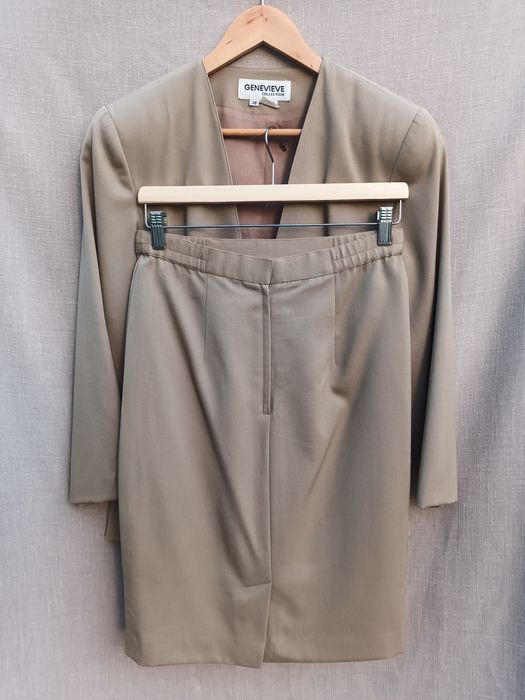 Conjunto casaco e saia lã vintage