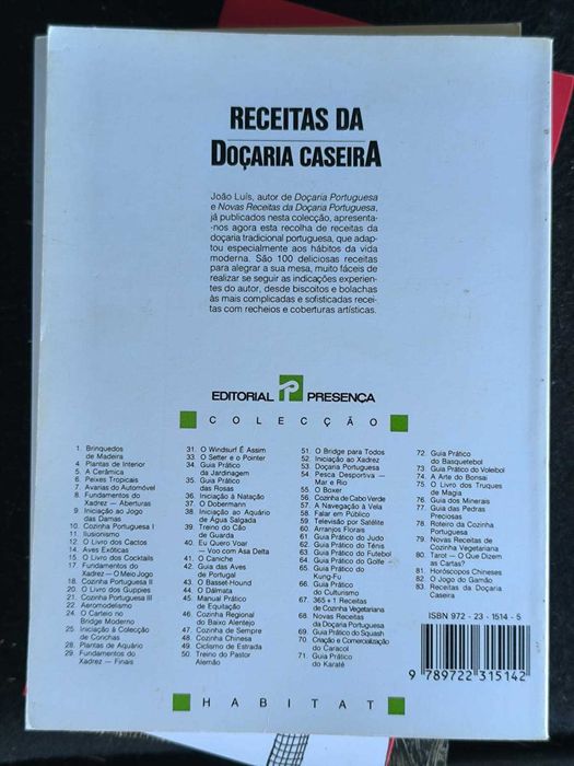 Livro "Receitas da Doçaria Caseira" de Joao Luís