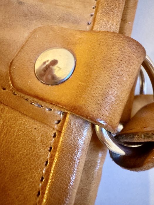 Duża skórzana torba shopper MUUD – whisky, A4 / laptop, ręcznie szyta