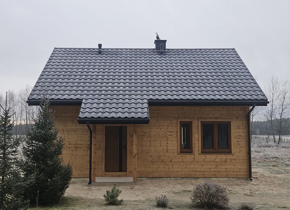 Dom domek drewniany budowa 35m 35 m^2 pergola altana wiata garaż