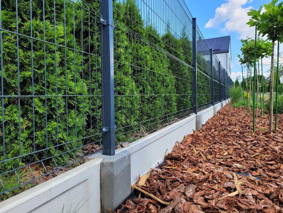 Ogrodzenie Panelowe TANIO ZESTAWY panel 3D słupek obejmy KOMPLET
