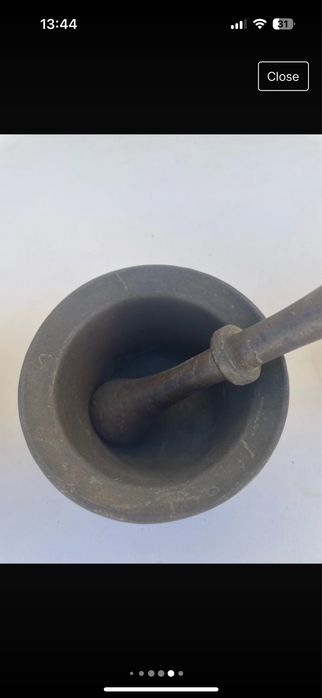 Conjunto antigo de almofarizes em latão e bronze