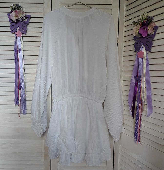 Натуральный, белый комбинезон шортами из муслина италия