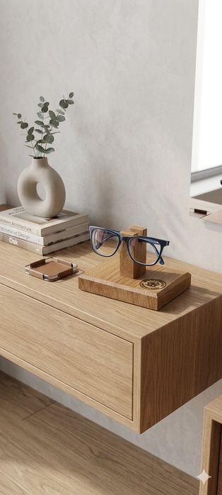 Стильна настільна підставка для окулярів з натурального дерева (Дуб)