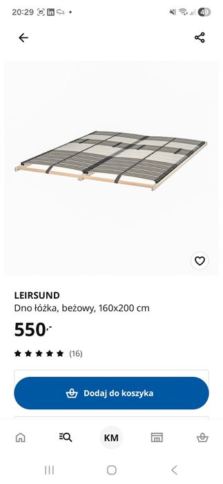 Łóżko Ikea Tarva z dnem