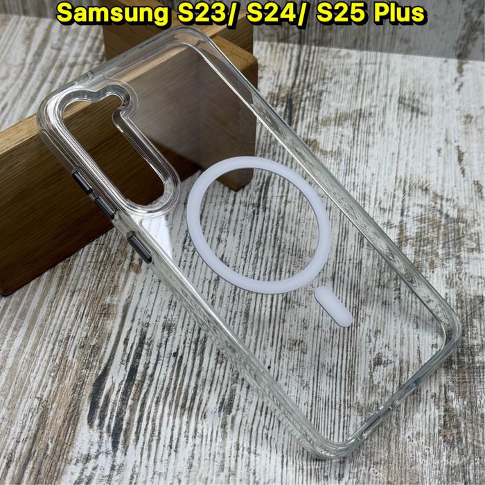 Чехол Fibra Crystal MagSafe на Samsung S23/ S24/ S25 Plus Чохол ТОП