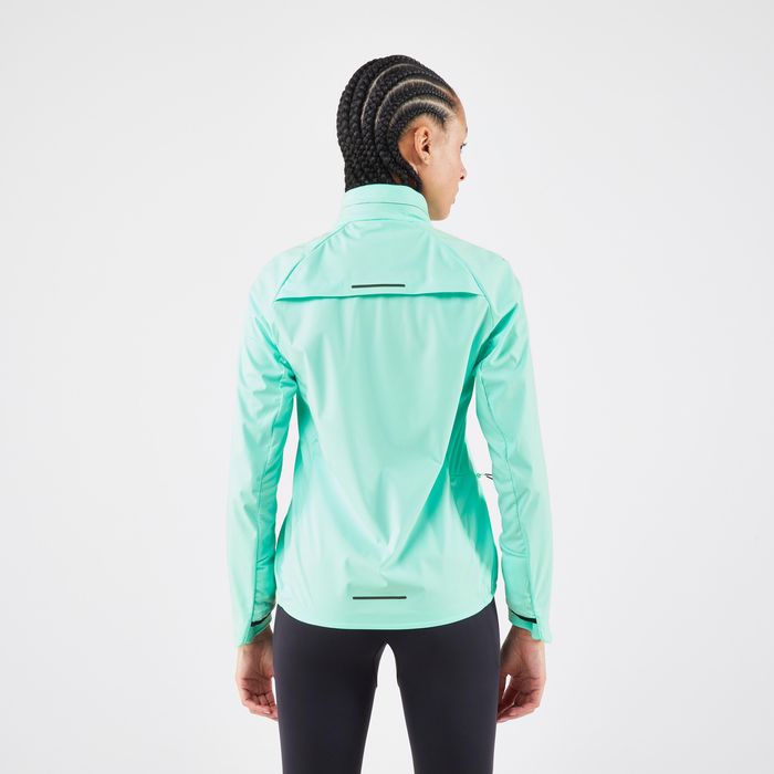 Casaco Quente de Corrida Mulher RUN 900 Warm Regul Verde-menta