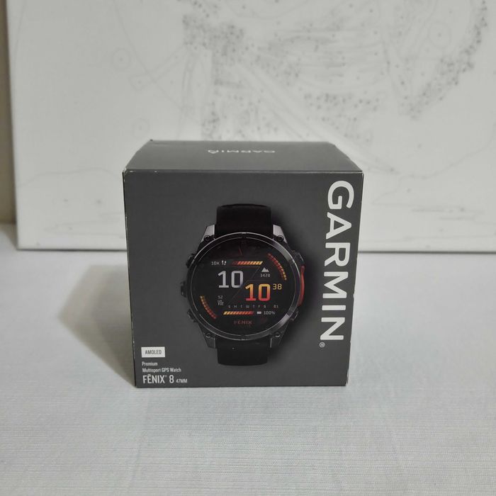 Garmin Fenix 8 47mm AMOLED Slate Gray with Black Silicone Band