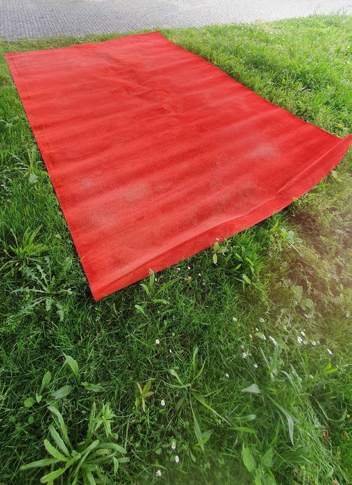 Tapete grande 200 x 350 cm vermelho - pelo curto