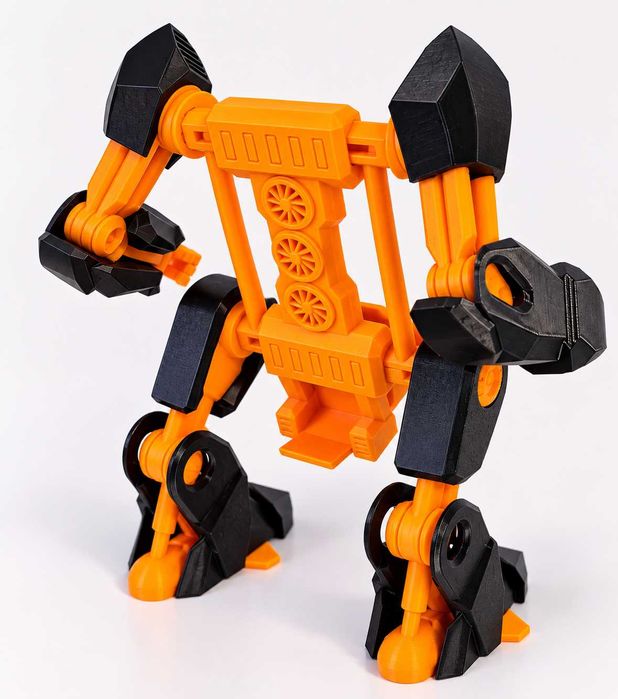 Robotyczny stojak na telefon 3D druk | Futurystyczny uchwyt | Orange & Black
