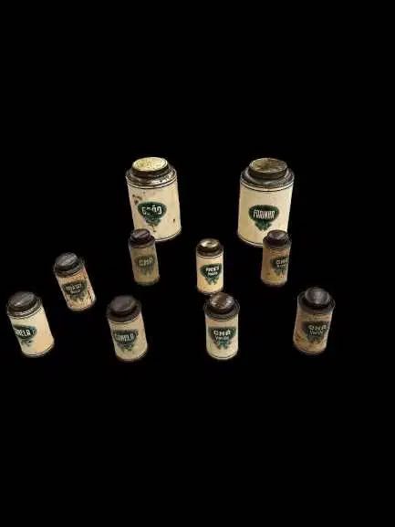Conjunto 10 Latas Antigas de Especiarias e Mantimentos - Decoração Vintage