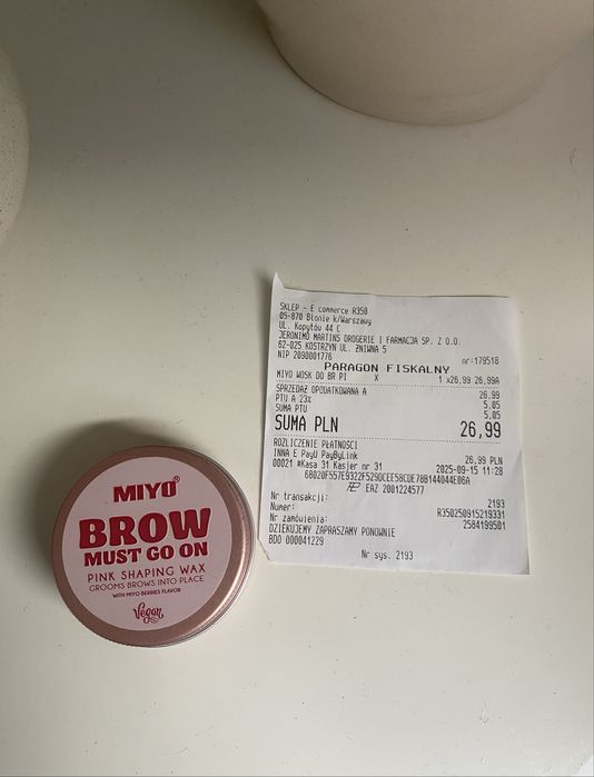 Miyo brow must go on wosk do stylizacji brwi + szczoteczka
