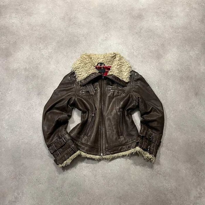 Vintage Kurtka Y2K Jacket Coquette Distressed Trendy Retro Pilotka