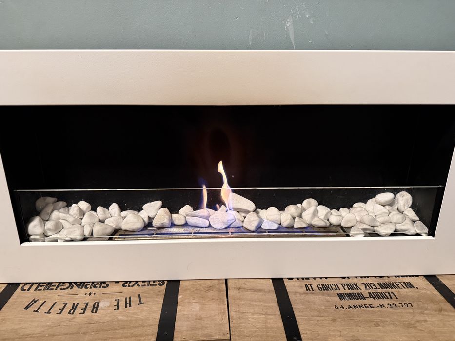 Kominek Biokominek BOX z szybą  900 x 400  biały