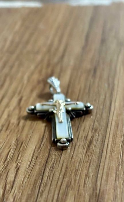 Винтажный серебряный крестик 925 пробы