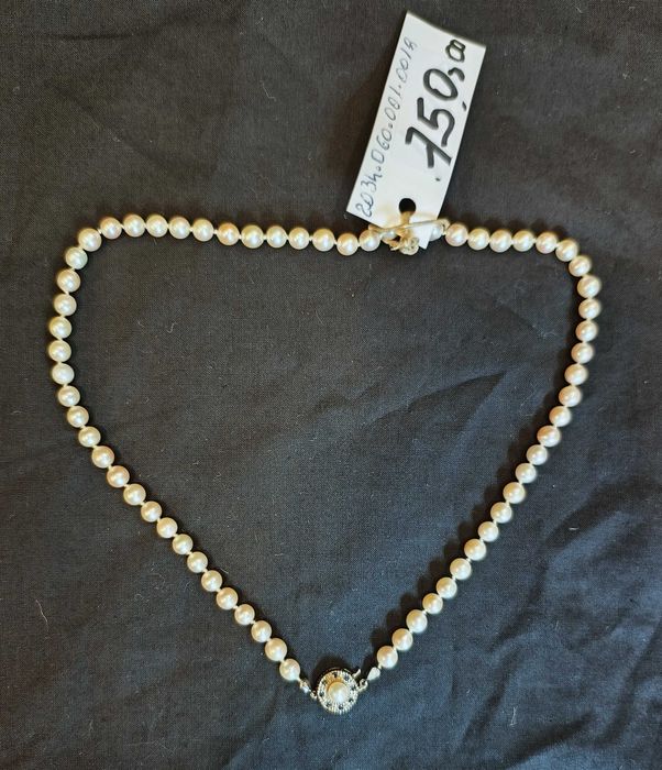 Colar Pérolas Safiras Azuis