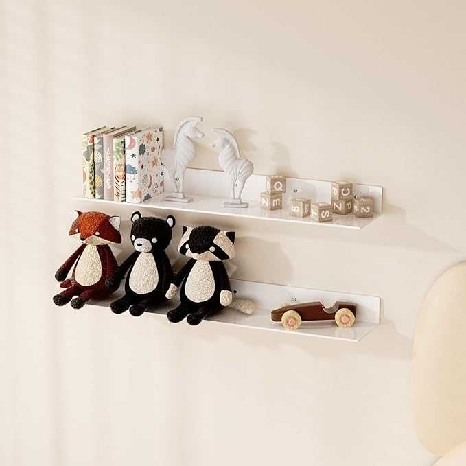 akrylowy organizer ścienny 2 x półka 78cm biała