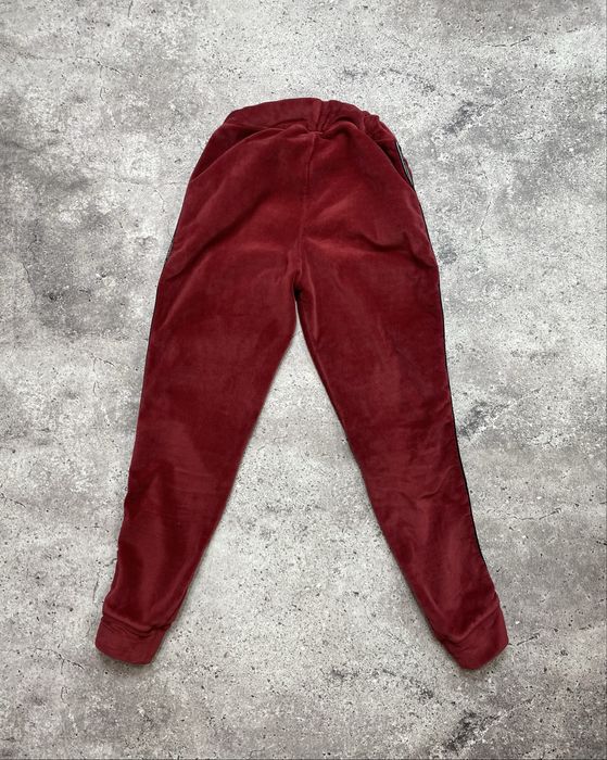Женские теплые велюровые штаны на флисе La Perla S/M  красные бордовые