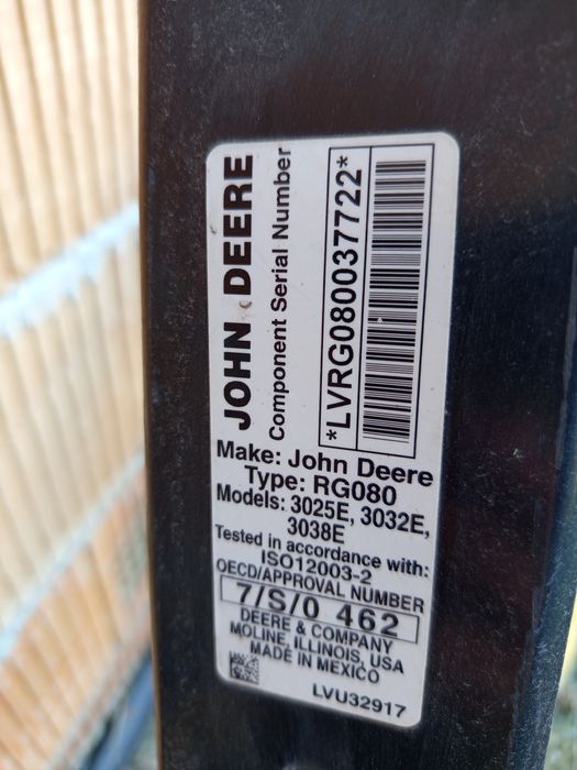 OKAZJA 2025E John Deere 3038E 3032E  pałąk ochronny FOPS ROPS