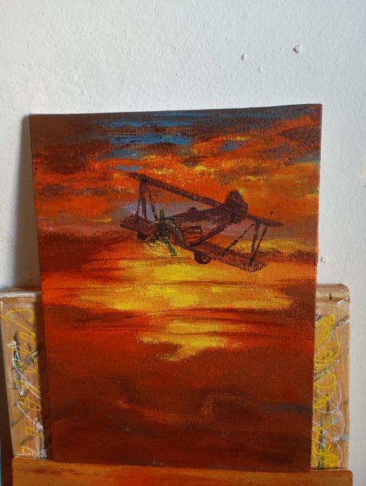 Серия из трёх картин "Пылающий закат"