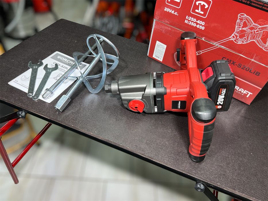 Аккумуляторный бесщеточный миксер строительный WORCRAFT CMX-S20LiB