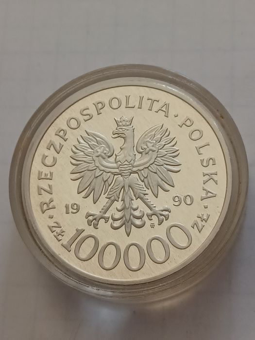 100 000 zł 1990 solidarność gruba