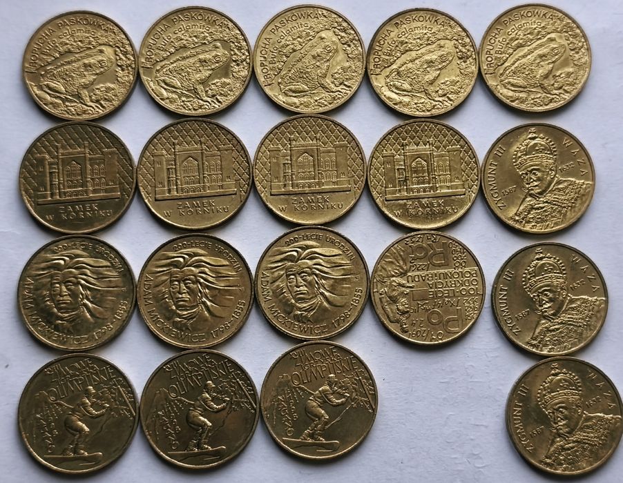 Monety okolicznościowe 2 złote 1998 rok 19 sztuk