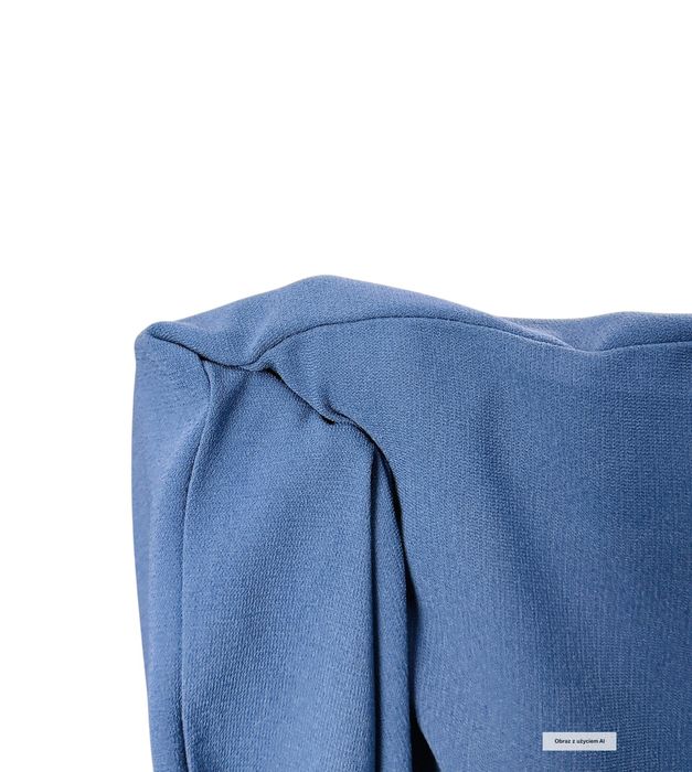 Spodnie szerokie wysoki stan niebieskie scandi chic L