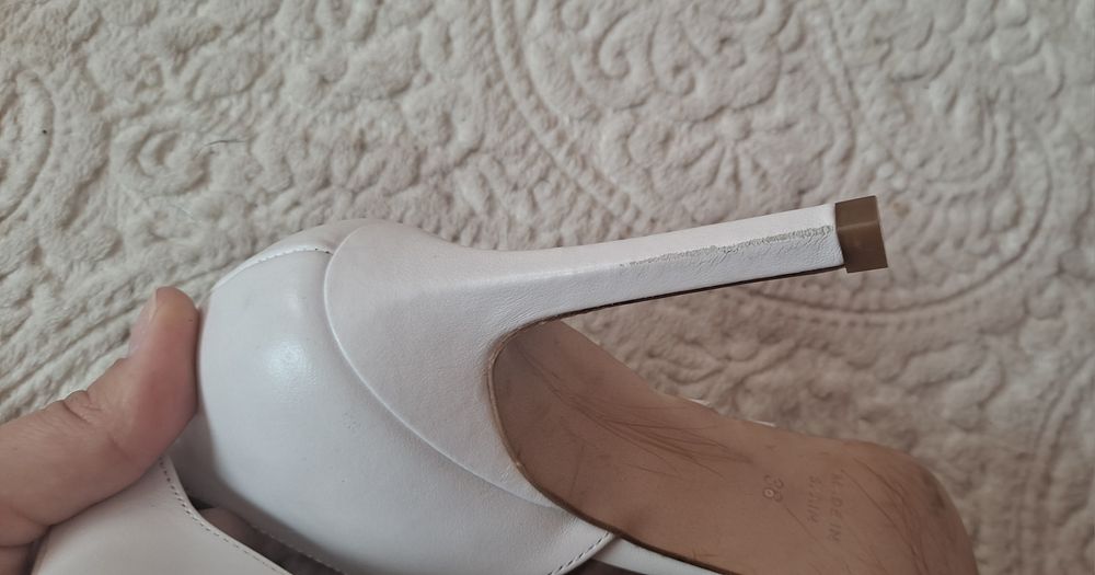 Szpilki białe weselne ślubne Zign skóra 39