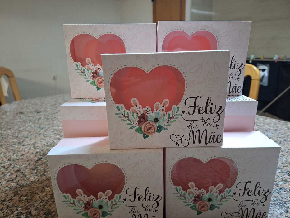 19 Caixas de bolos-dia da mãe - 15.5x12.5x5.5cm