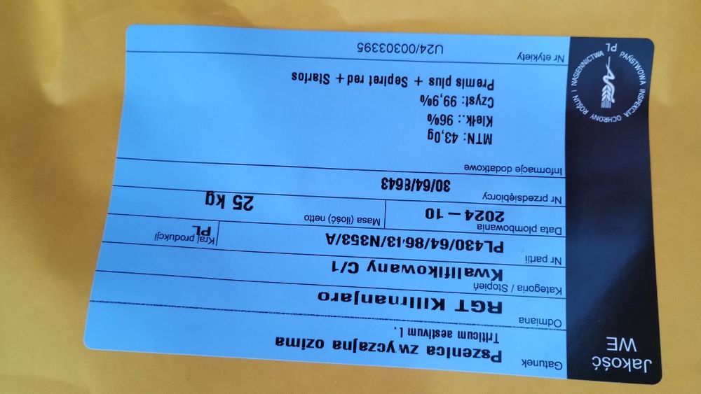 Sprzedam pszenicę rok po centrali