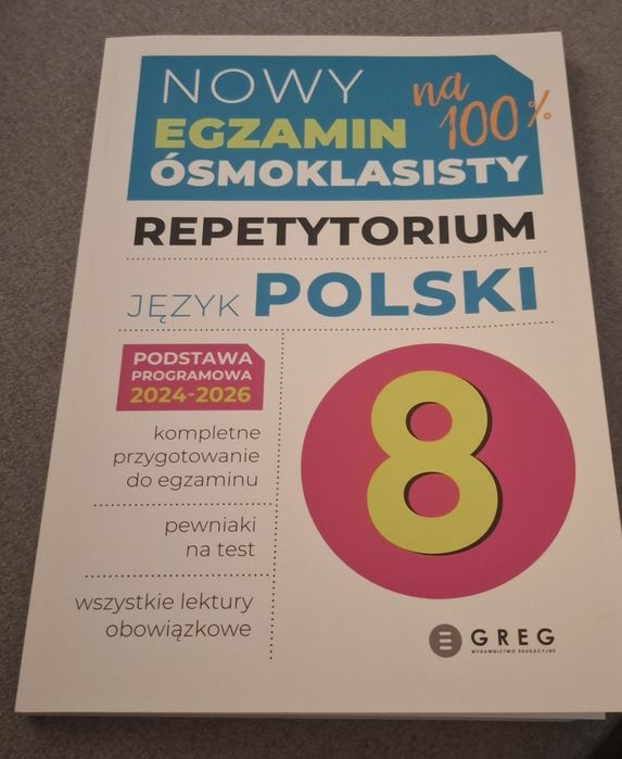 Nowy egzamin ósmoklasisty na 100%. Repetytorium. Język polski.  Klasa 8.  WYSYŁKA W CENIE!