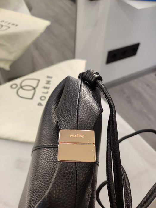 Сумка Polene Beri Textured Leather Black