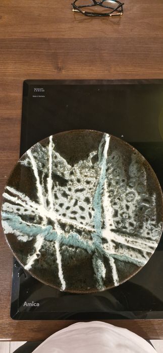 Patera 32 cm Andrzej Trzaska PRL Wloclawek