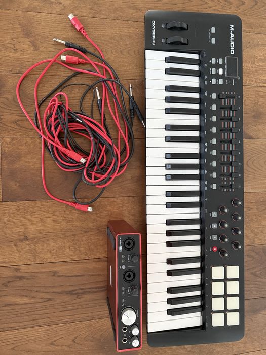 Karta Focusrite + kontroler midi Oxygen 49