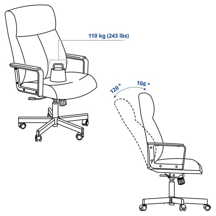Cadeira Giratória IKEA MILLBERGET (Castanho Dourado)